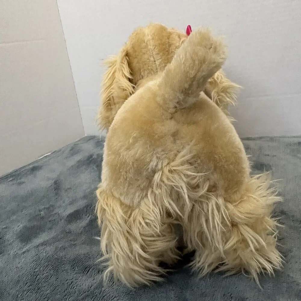 Battat Pucci Pup Cocker Spaniel Puppy Dog Plush Stuffed Animal Tan 10” Pink Bow